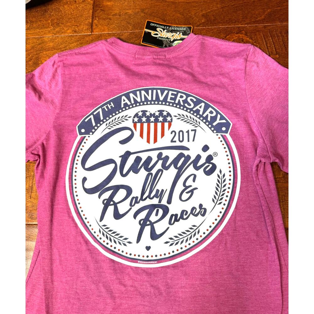 NWT Hot Leathers Official 2017 Sturgis Motorcycle Rally & Races T-Shirt L